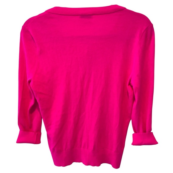 Kate Spade Rio Embellished Cardigan Sweater Pink Cotton Jeweled Button Small - Picture 7 of 11